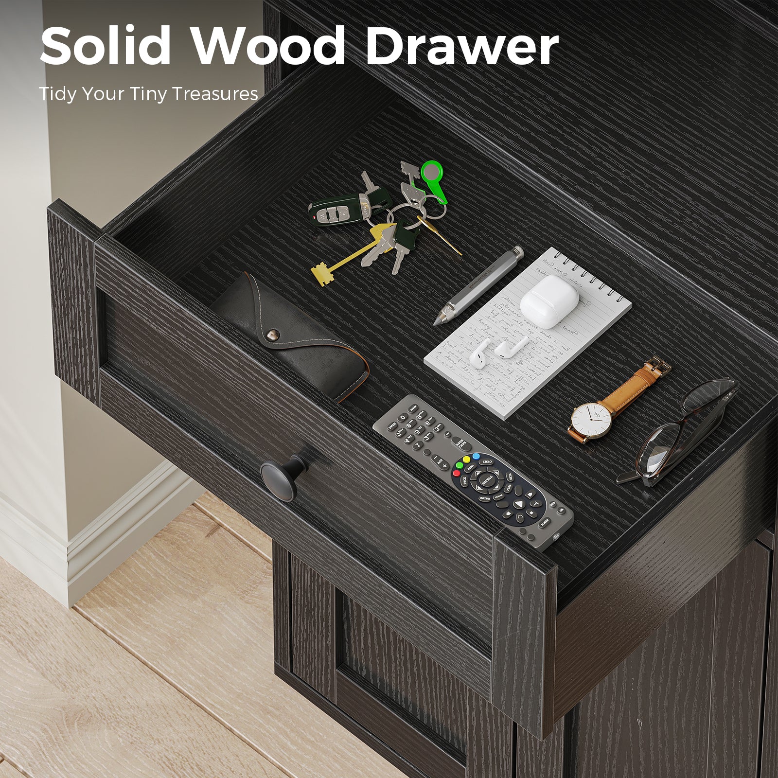 KKL Bookshelf and Bookcase with Doors, Floor Standing 6-Tier Shelf Display Storage Shelves, Tall Bookcases for Home Office, Living Room, Black