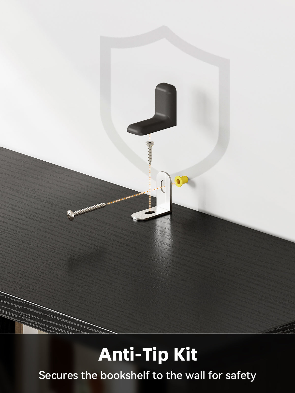 KKL 5-Tier Open Bookshelf and Bookcase, Floor Standing Display Storage Shelves for Living Room, Tall Book Shelf for Bedroom, Home Office, Dining Room, Black